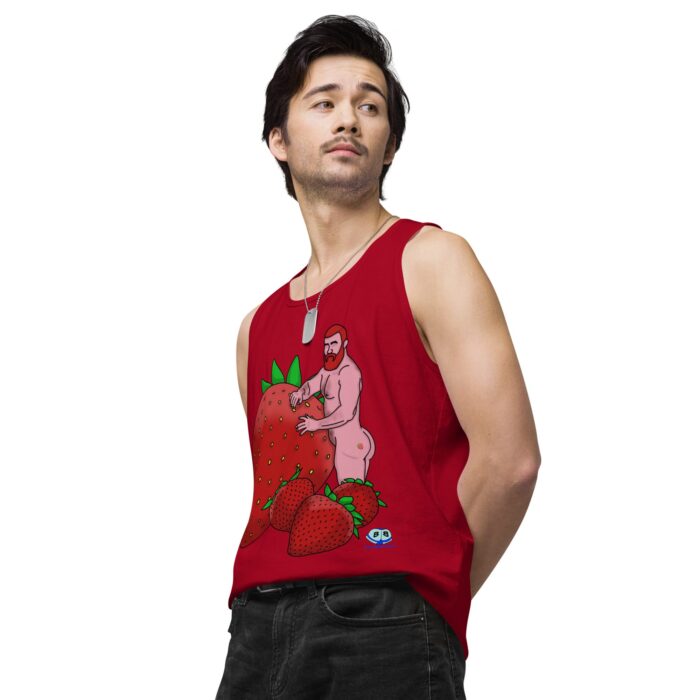 Men’s premium tank top - Red and Wild - Image 15