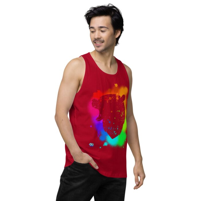 Men’s premium tank top - Bear Paint Rainbow - Image 13