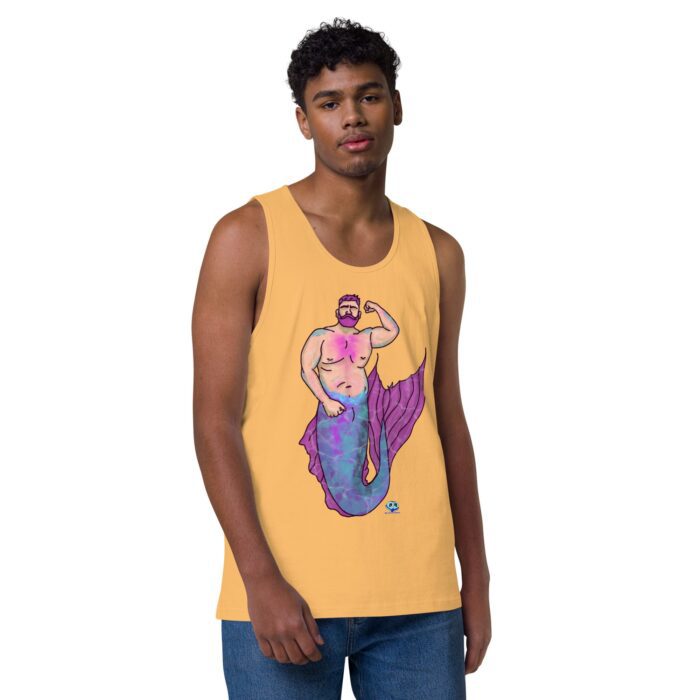 Men’s premium tank top - MerCub Pink - Image 37