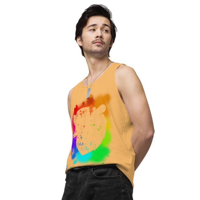 Men’s premium tank top - Bear Paint Rainbow - Image 49