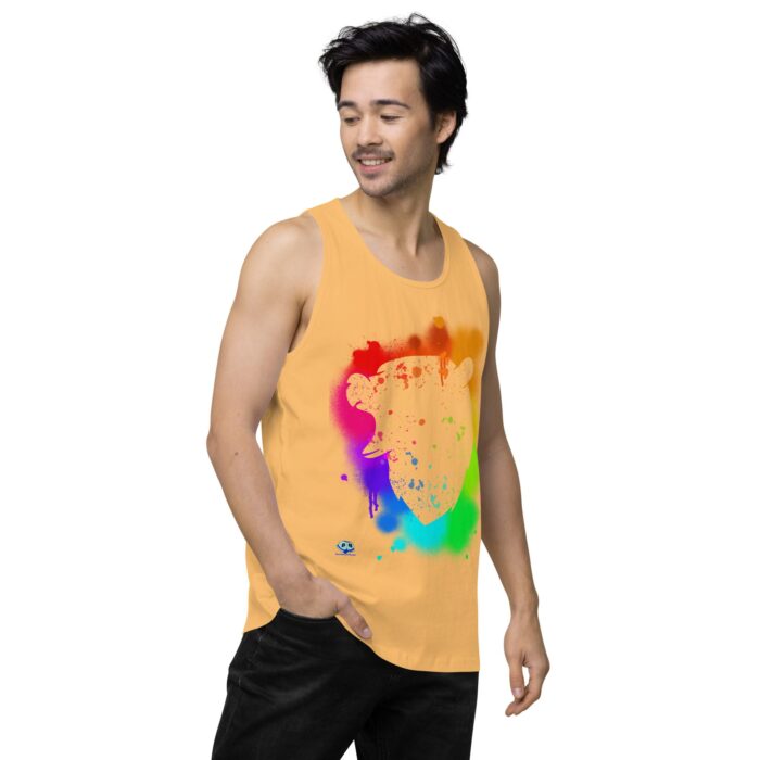 Men’s premium tank top - Bear Paint Rainbow - Image 48