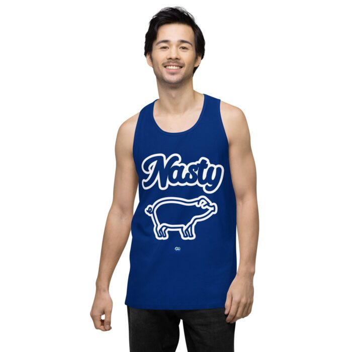 Men’s premium tank top - Nasty Little Piggy - Image 7