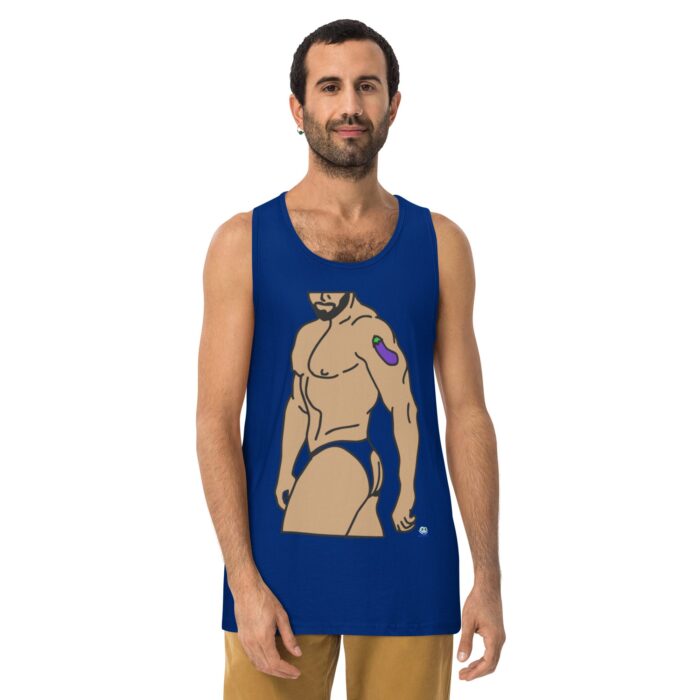 Men’s premium tank top - Eggplant Tattoo - Image 4