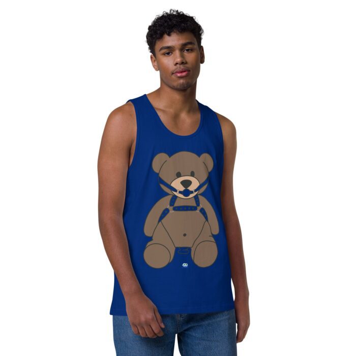 Men’s premium tank top - Gagged Teddy Bear (Butt Plug) - Image 6