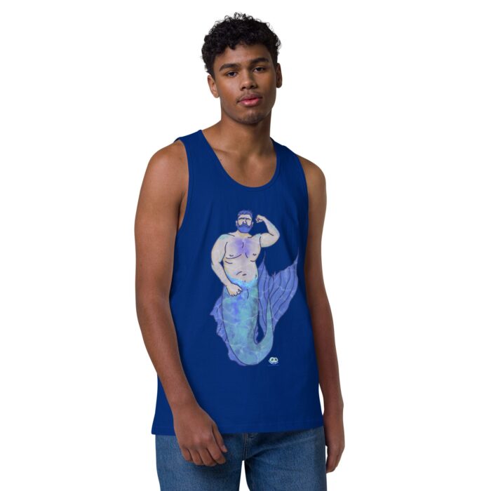 Men’s premium tank top - MerCub Blue - Image 6