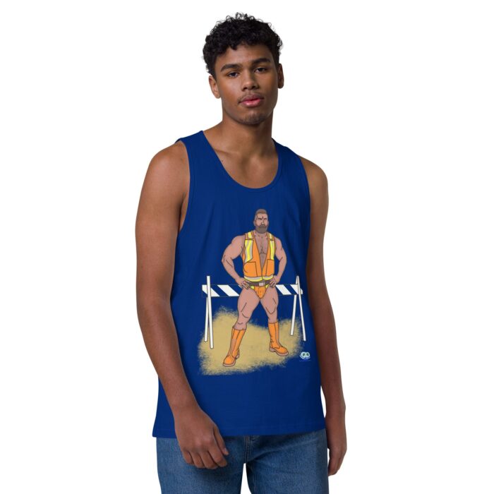 Men’s premium tank top - Road Block - Image 6