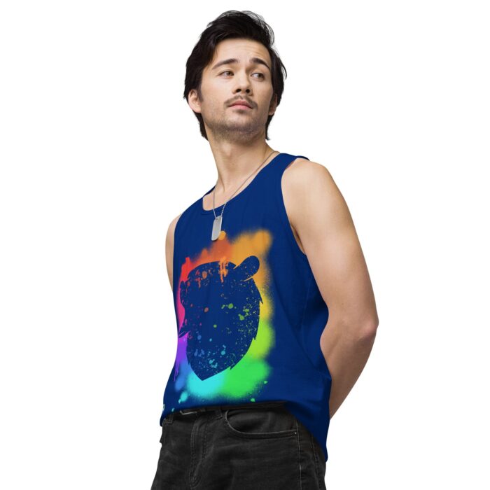 Men’s premium tank top - Bear Paint Rainbow - Image 9