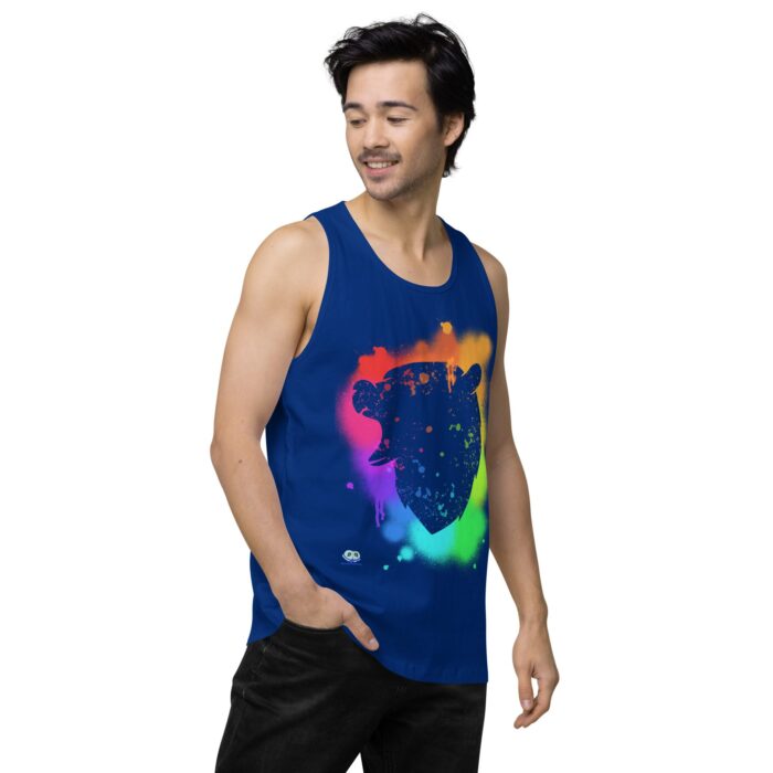 Men’s premium tank top - Bear Paint Rainbow - Image 8