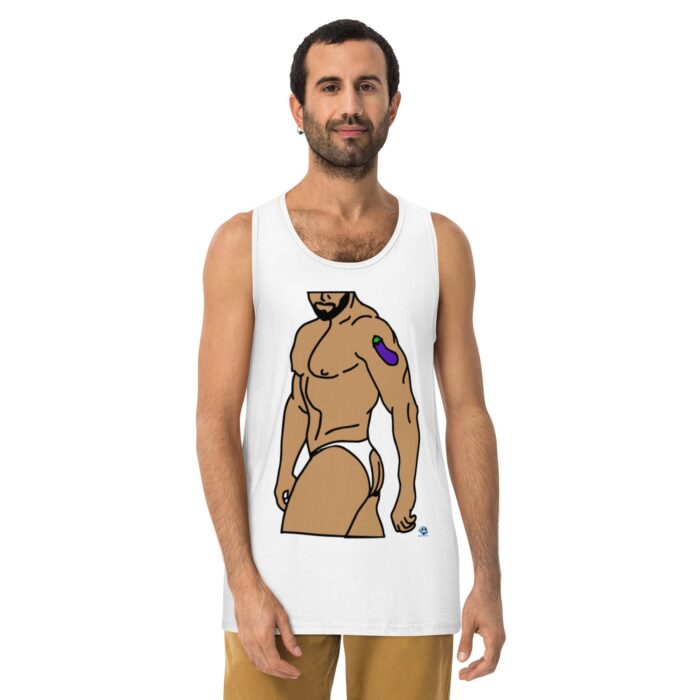 Men’s premium tank top - Eggplant Tattoo - Image 25
