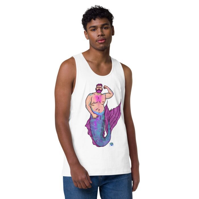 Men’s premium tank top - MerCub Pink - Image 49