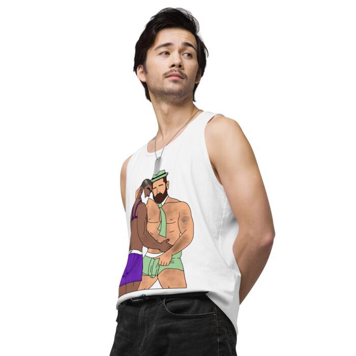 Men’s premium tank top - He's Got a Basket - Image 64