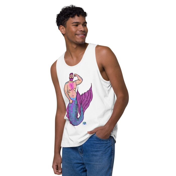 Men’s premium tank top - MerCub Pink - Image 51