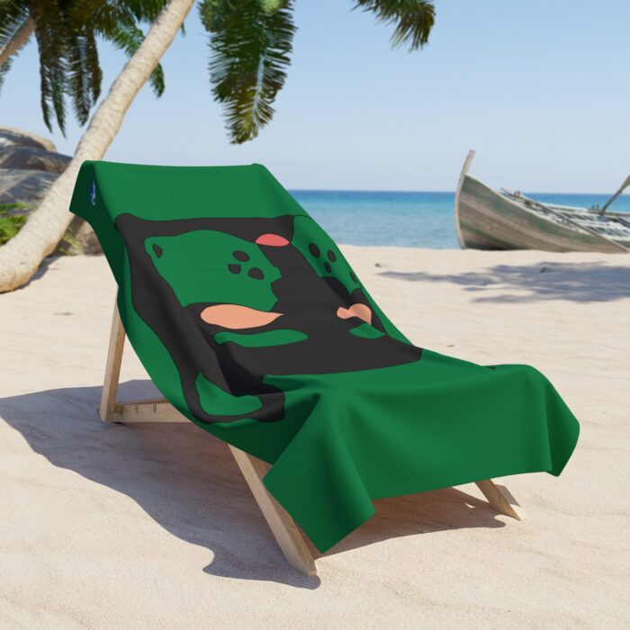 Beach Towel - Pup Mask (Green) - Image 2