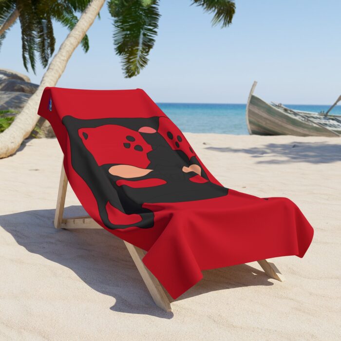 Beach Towel - Pup Mask (Red) - Image 2