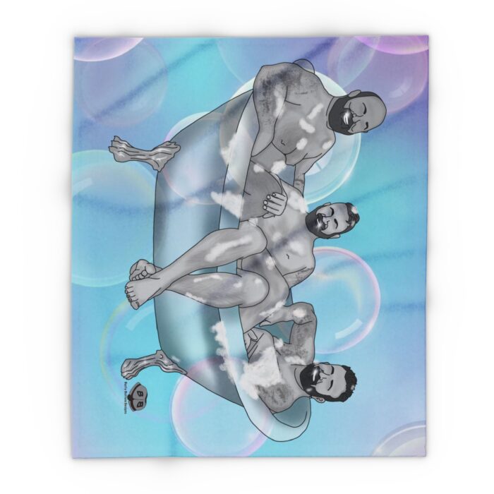 Arctic Fleece Blanket - 3 Bears in a Tub - Image 2