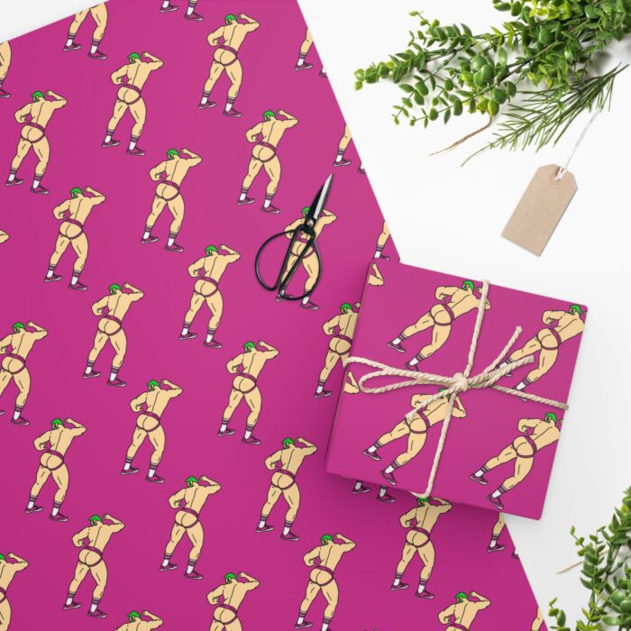 Wrapping Paper - Up Against The Wall in Hot Pink - Image 2