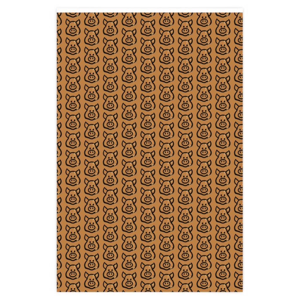 Wrapping Paper - Cum Pig on Light Brown