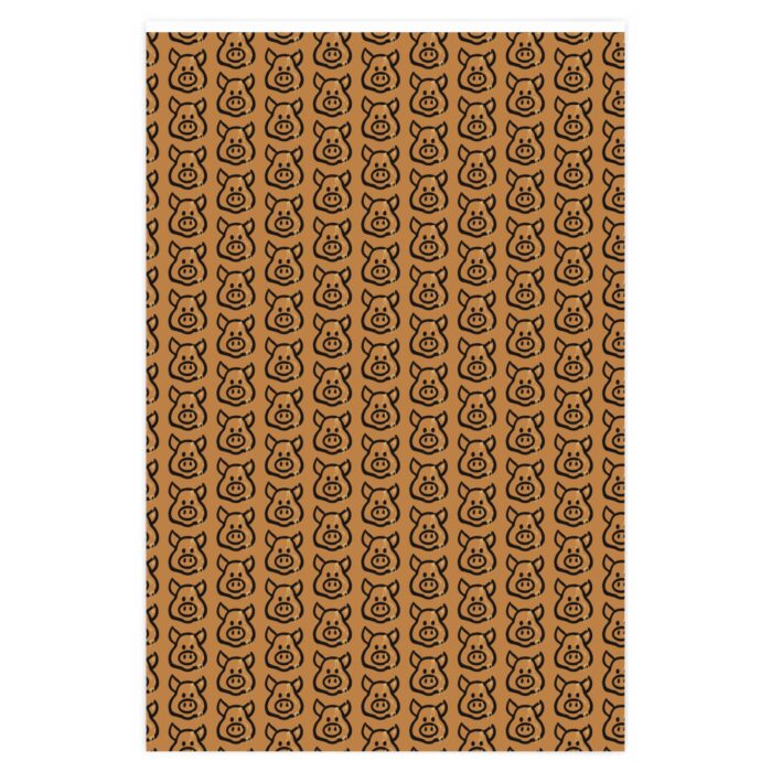 Wrapping Paper - Cum Pig on Light Brown
