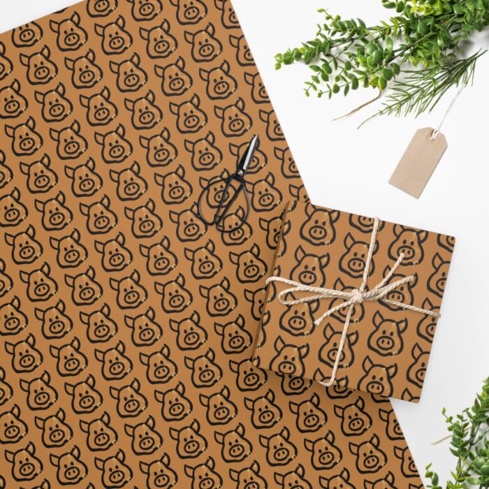 Wrapping Paper - Cum Pig on Light Brown - Image 4