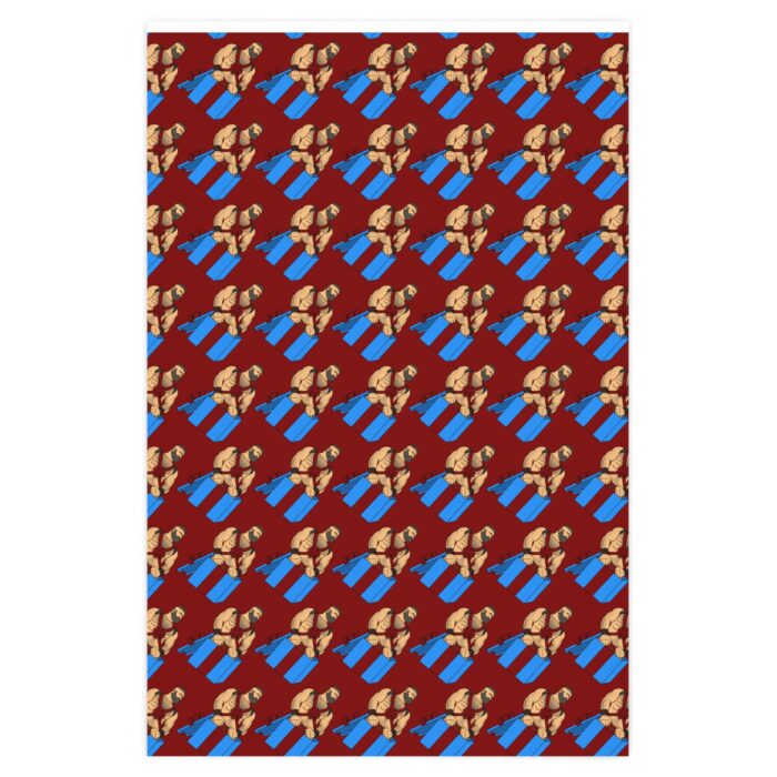 Wrapping Paper - Gifted on Dark Red