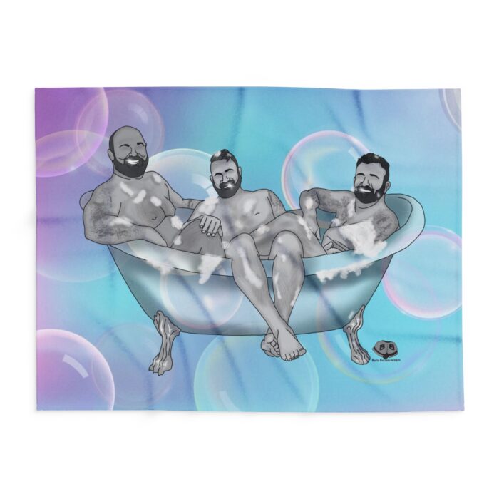 Arctic Fleece Blanket - 3 Bears in a Tub - Image 5