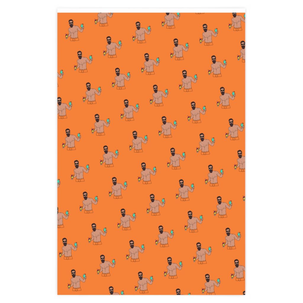 Wrapping Paper - Drinks on Orange