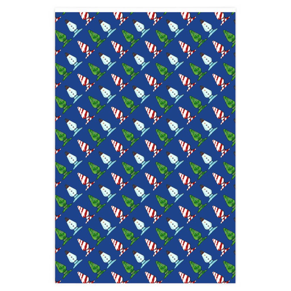 Wrapping Paper - Holiday Butt Plugs on Blue