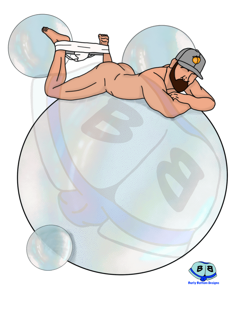 Describing subject of a drawing: We can't all come and go by Bubble