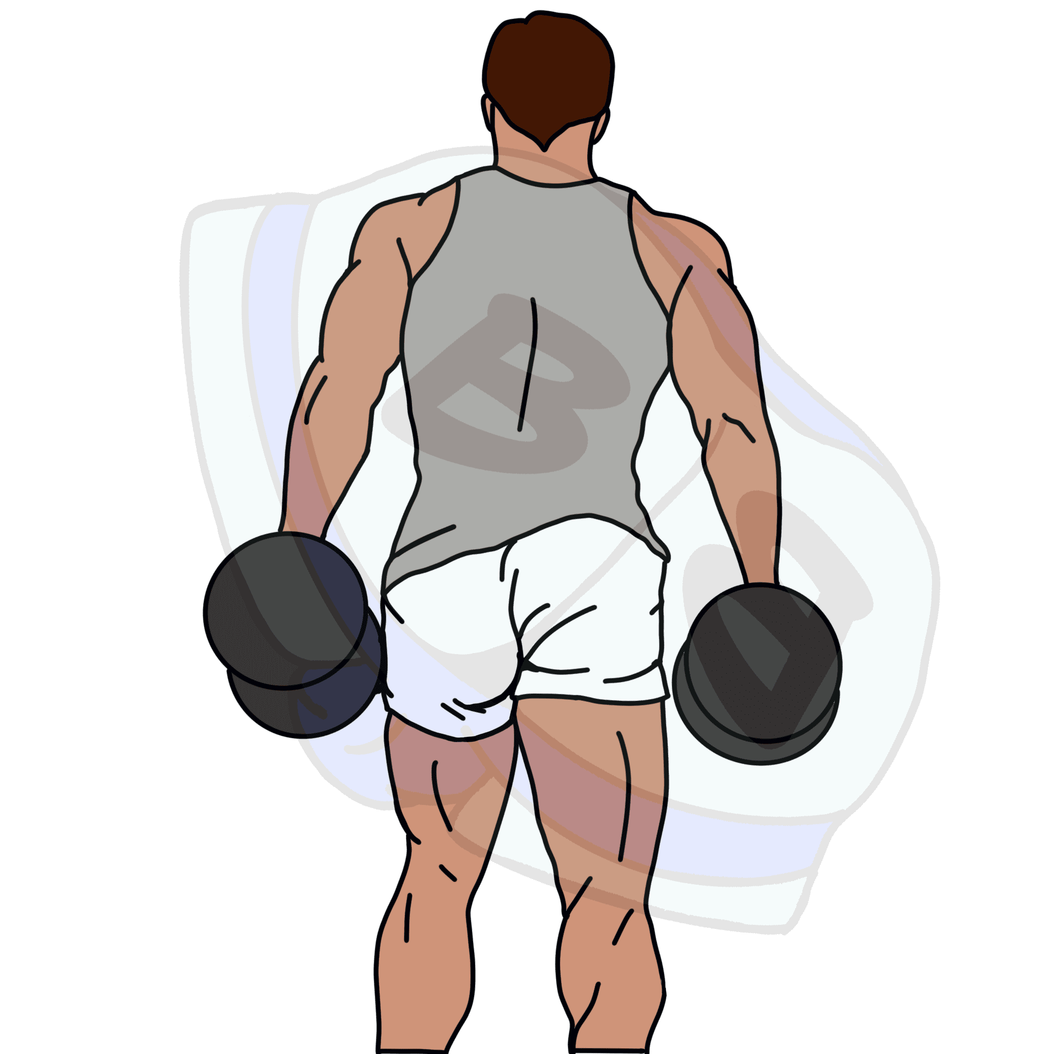 Dumbbells Describing subject of a drawing: Let's go to the gym! Not to work out