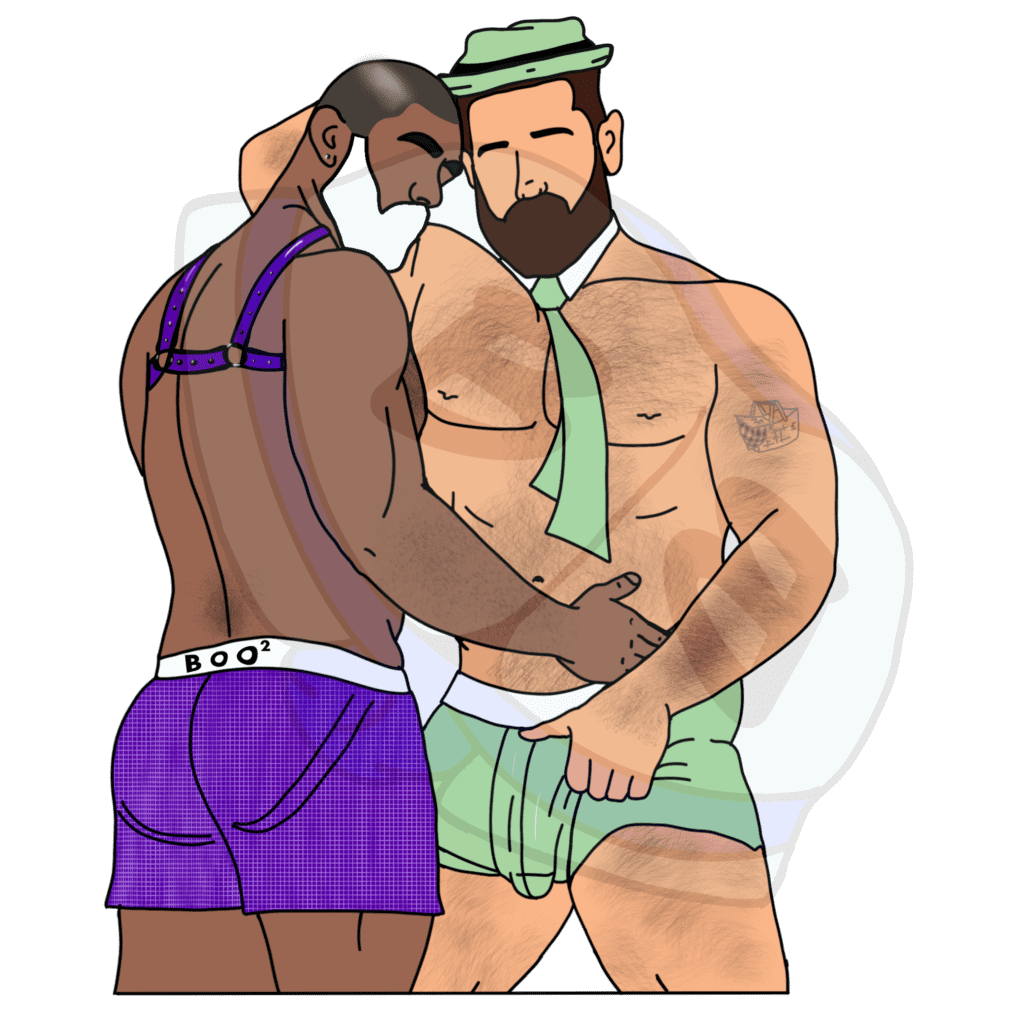 Describing subject of a drawing: Hey Boo Boo!  I've got something in my basket for you!
