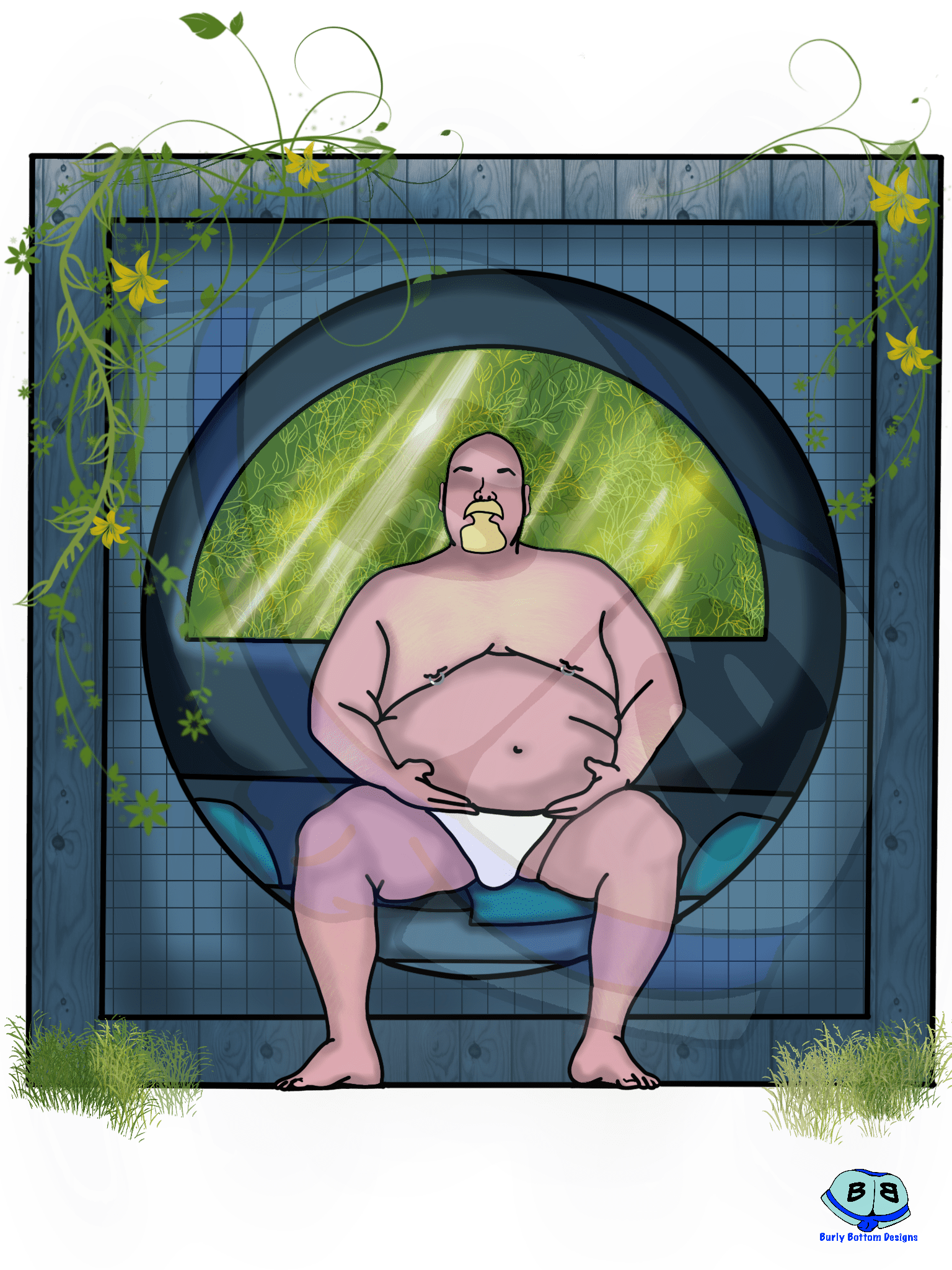 Heavy Meditation Describing subject of a drawing: Peaceful meditation in a private oasis! This very special friend of ours embodies peace and self reflection!