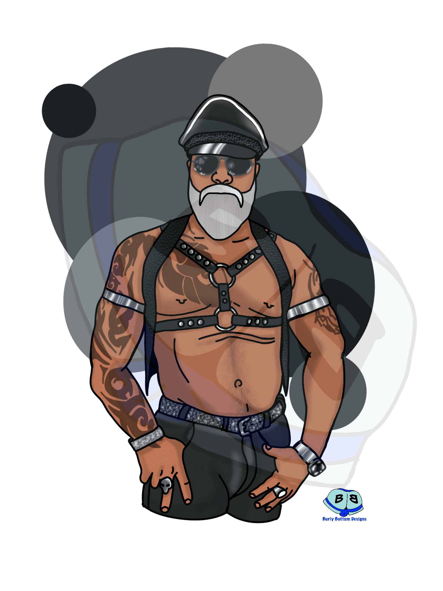 Houston Hottie Describing subject of a drawing: This member of the houston leather community makes for one sexy design! Get him on your chest!