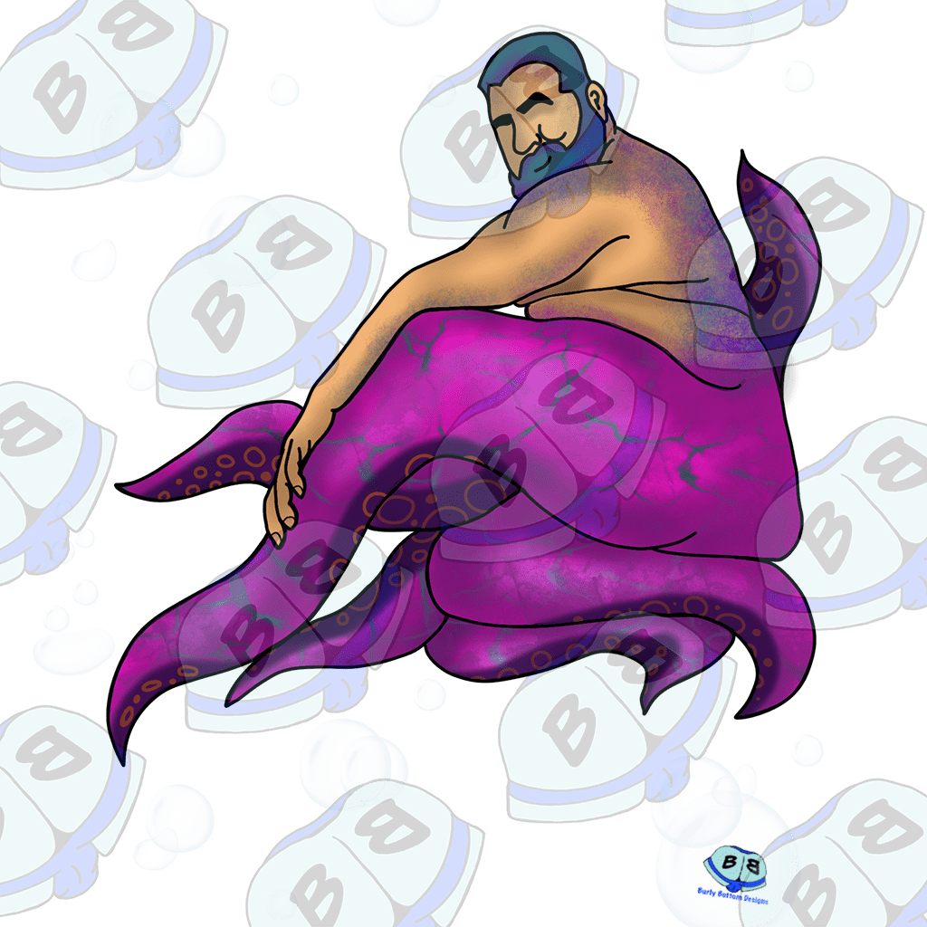 Describing subject of a drawing: I wonder if he has a 9th tentacle?