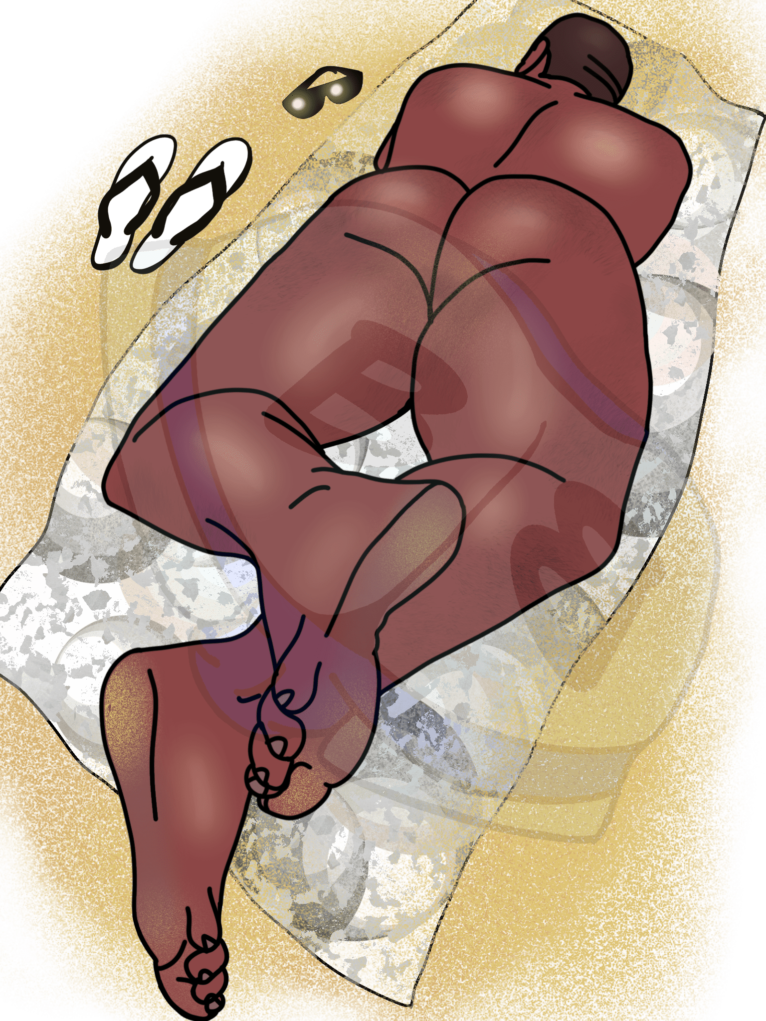 Suns Out Buns Out Describing subject of a drawing: It's getting warmer