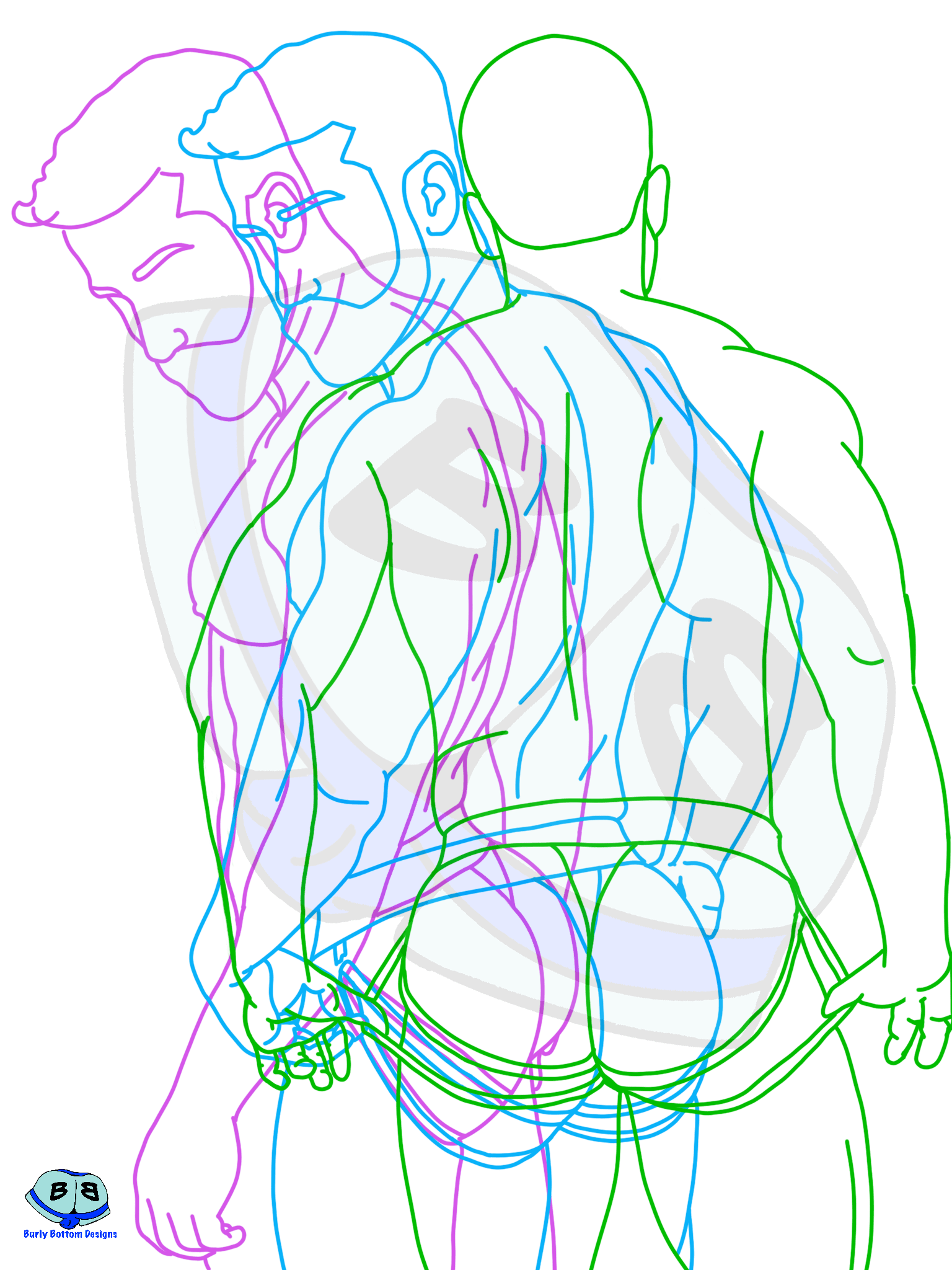 Neon Describing subject of a drawing: Solid lines for a solid man. And he looks great at any angle