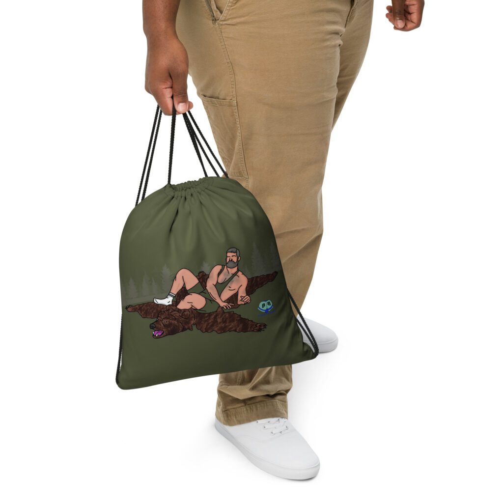 Drawstring bag - 2 Sided Print - Bear Skin