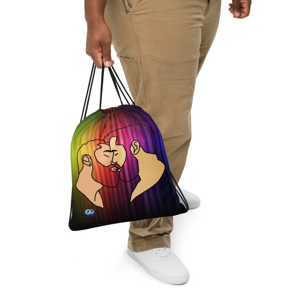 Drawstring bag - 2 Sided Print - Bearded Kiss