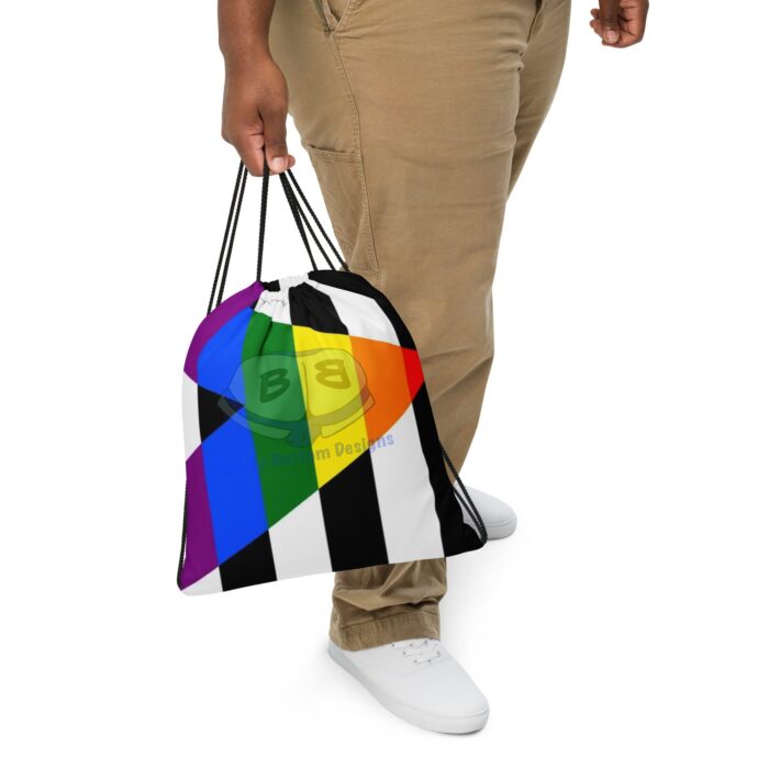 Drawstring bag - 2 Sided Print - Gay Ally Pride Flag