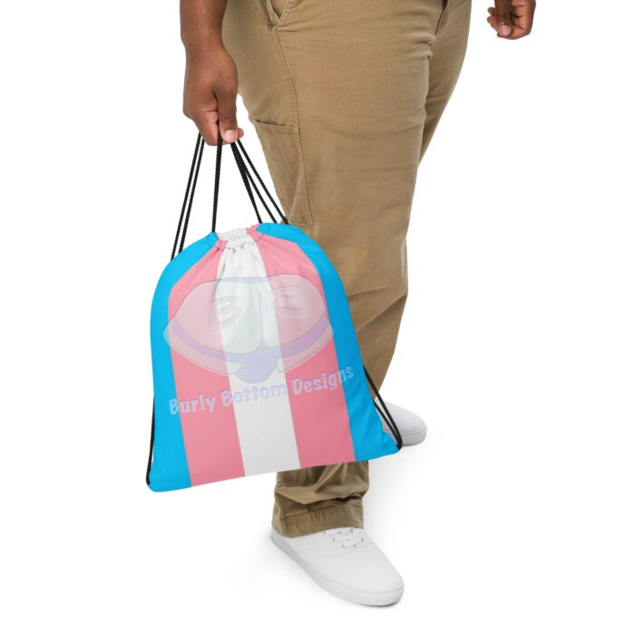 Drawstring bag - 2 Sided Print - Transgender Pride Flag