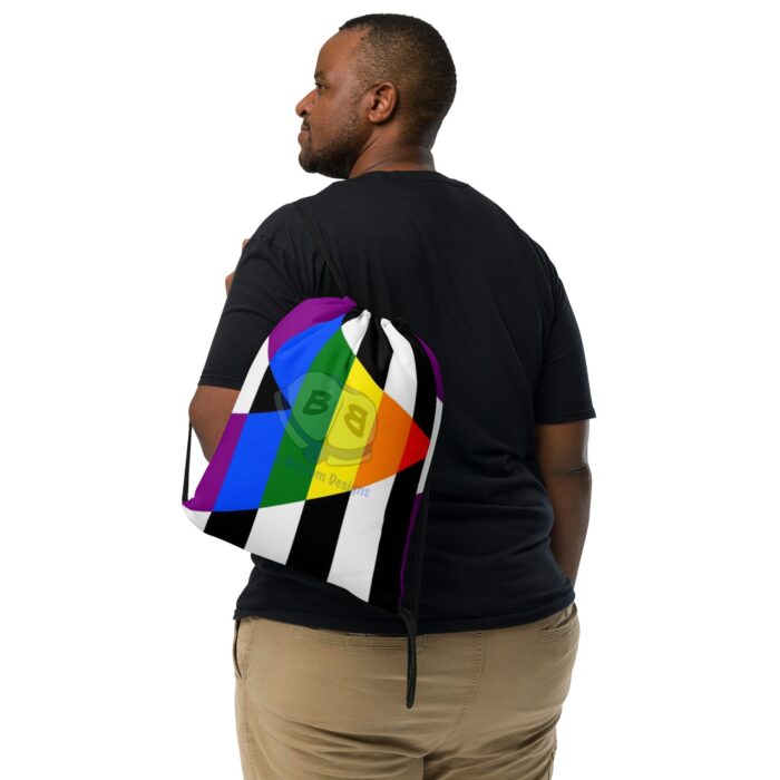 Drawstring bag - 2 Sided Print - Gay Ally Pride Flag - Image 2