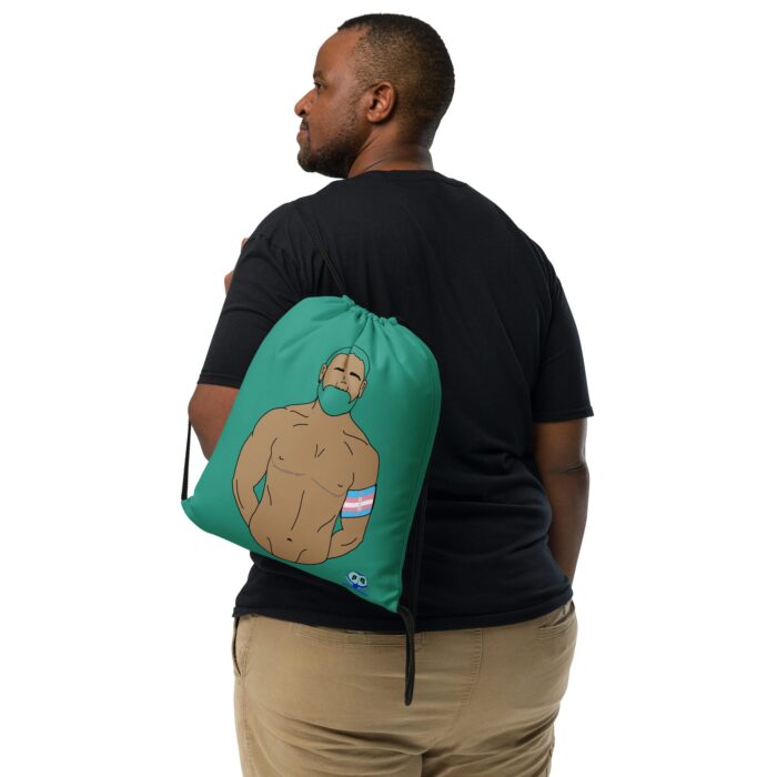 Drawstring bag - 2 Sided Print - Trans Pride - Image 2