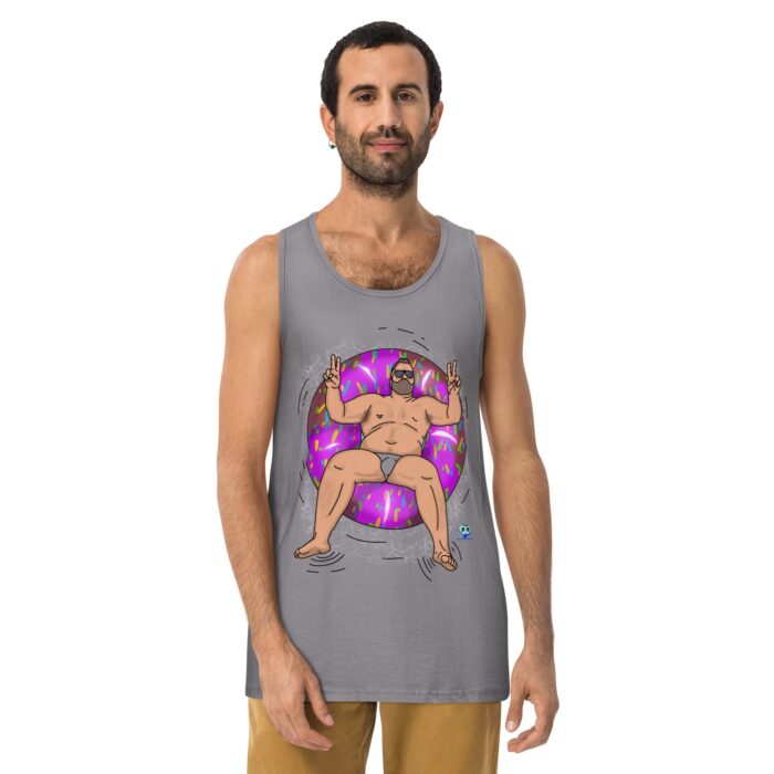 Men’s premium tank top - Peace, Love, and Doughnuts - Image 18