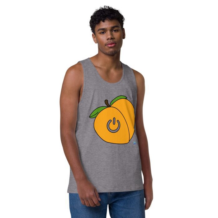 Men’s premium tank top - Power Bottom / Peach - Image 17