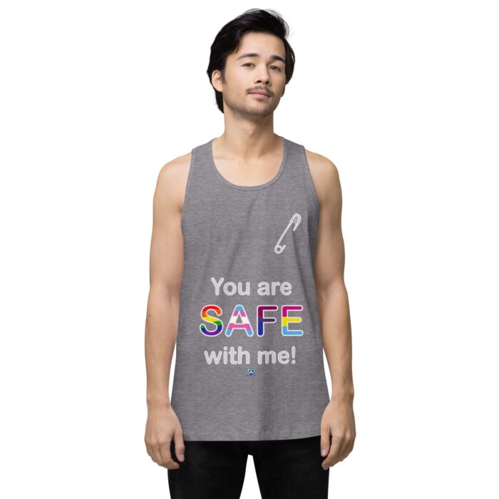 Men’s premium tank top - Safe with me - Image 41