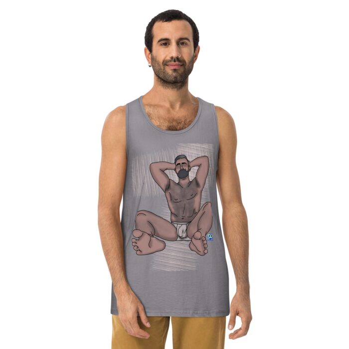 Men’s premium tank top - Salt and Pepper - Image 18