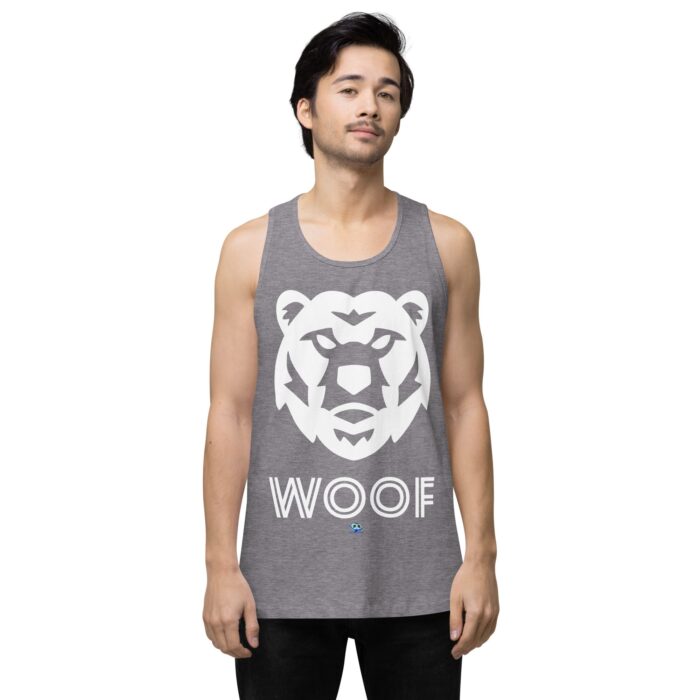 Men’s premium tank top - Woof Geo-Bear - Image 17