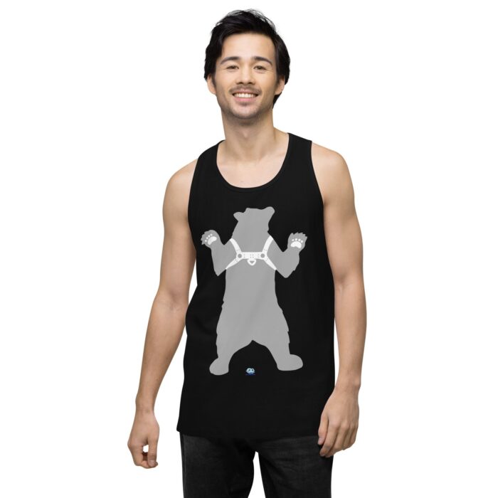 Men’s premium tank top - Bear in Harness / Leather Bear - Image 3