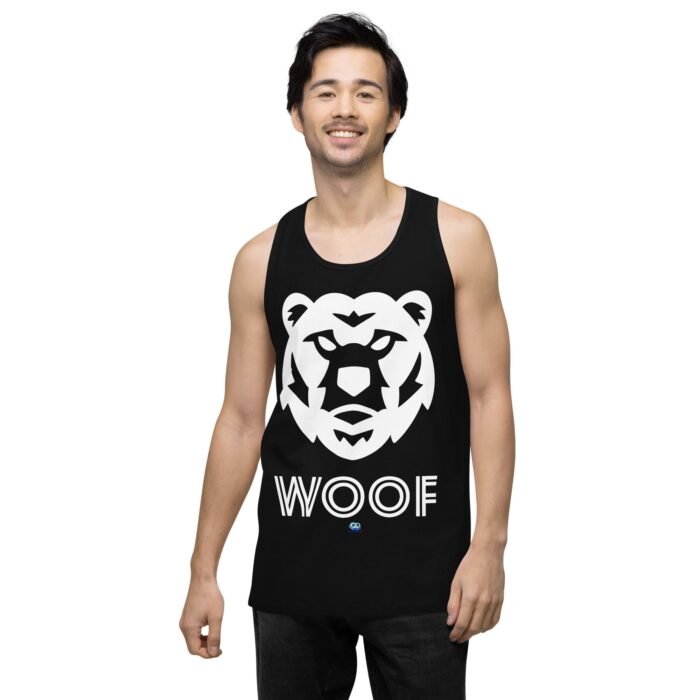 Men’s premium tank top - Woof Geo-Bear - Image 3