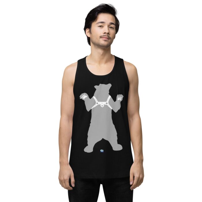 Men’s premium tank top - Bear in Harness / Leather Bear - Image 2