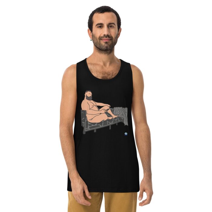Men’s premium tank top - Giraffe Couch - Image 2